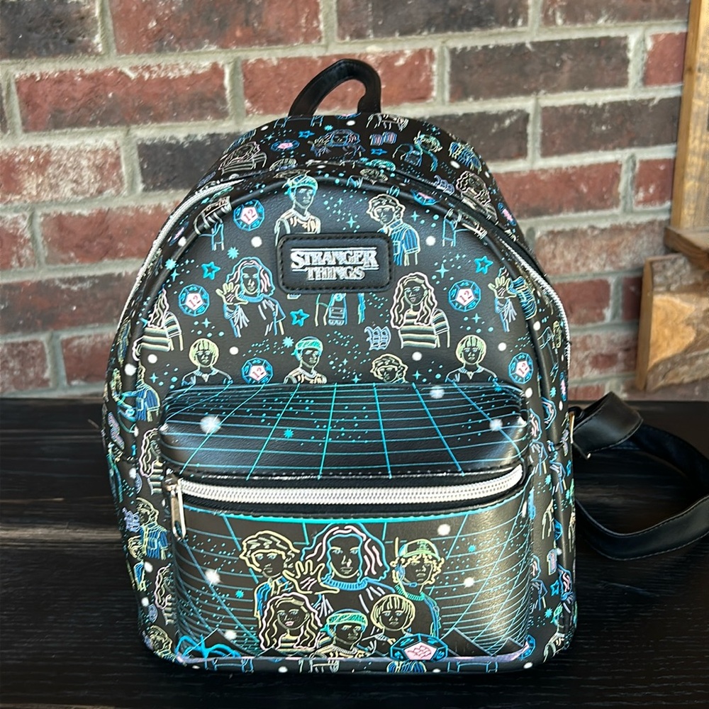 Funko Stranger Things Arcade Mini Backpack Blacklight Exclusive Faux Leather